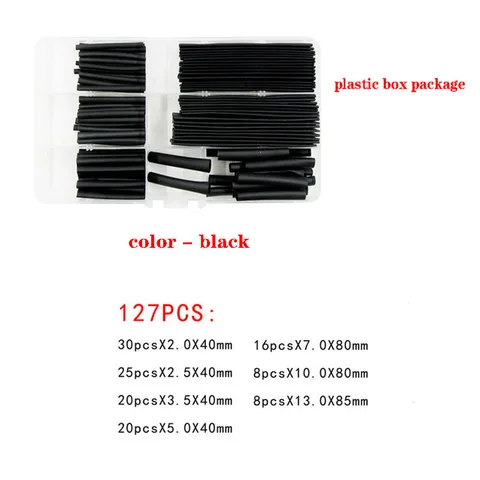 127 шт. термоусадочная трубка, термоусадочная трубка, электрическое соединение, органайзер для проводов, изоляция, разъем для проводов