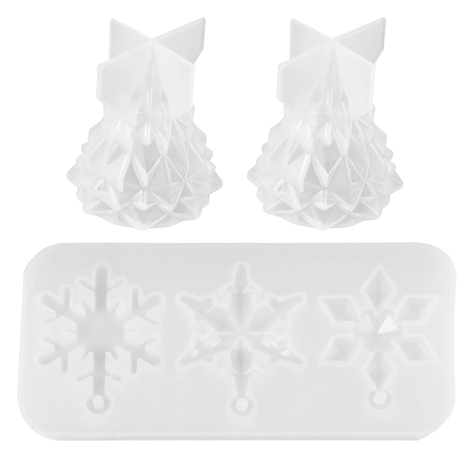 

Christmas Resin Molds Mold Casting Diy Tree Snowflake Epoxy Silicone Mould 3D Crafting Craftdecoration Waxornaments Display
