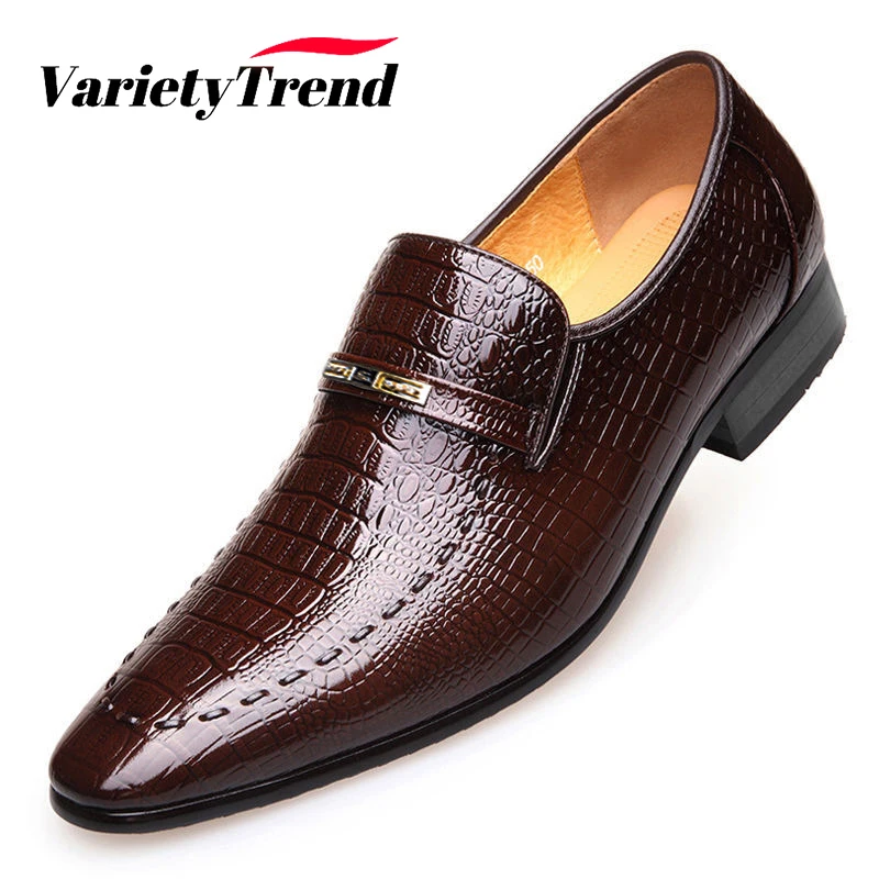 

Мужские крокодиловые туфли, низкий вырез, повседневная кожаная обувь в британском стиле ретро, тисненые, черные