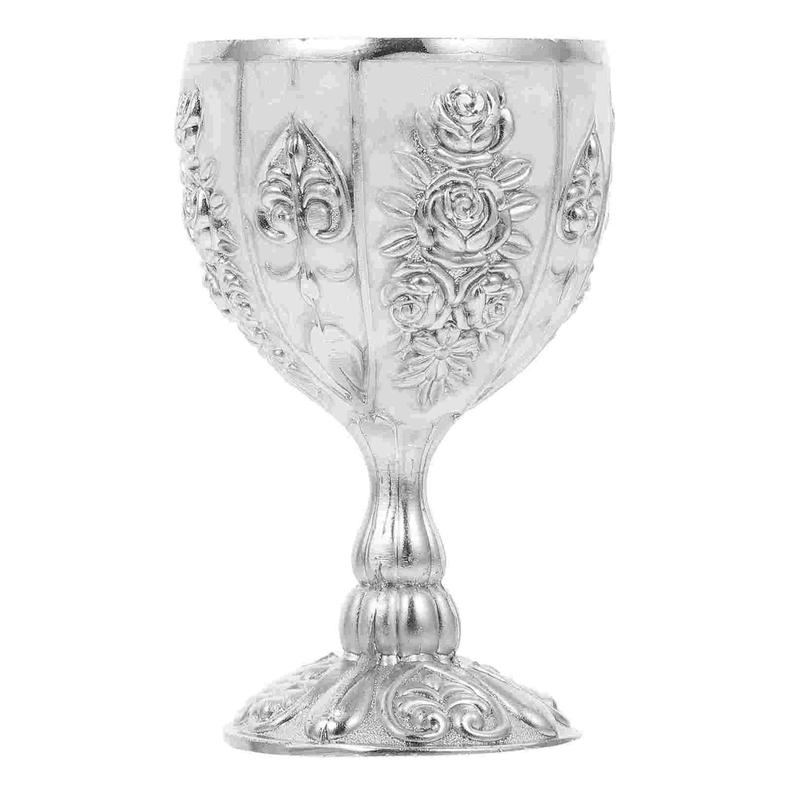 

Cup Goblet Chalice Glasses Vintage Metal Cups Retro Cocktail European Champagne Medieval Drinking Style Royal Goblets Water