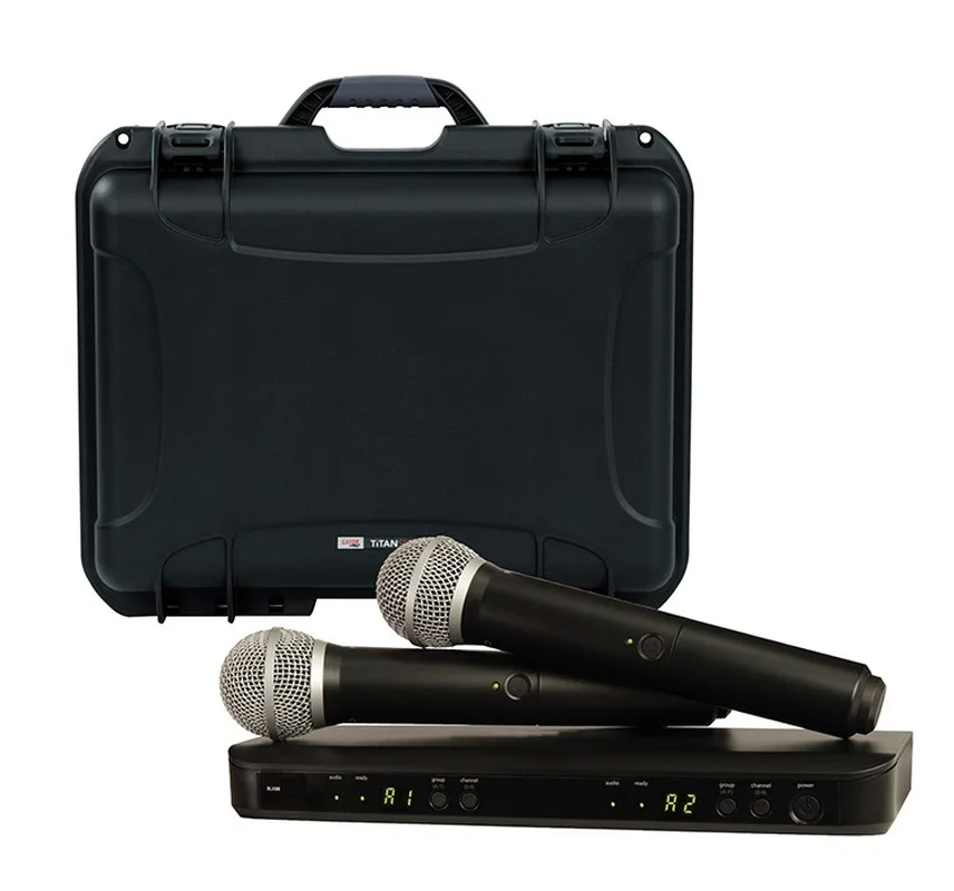 

High Quality BLX288/PG58 Dual Channel Wireless Microphone SHURE SM58 Wireless Microphone for Karaoke Stage Performance