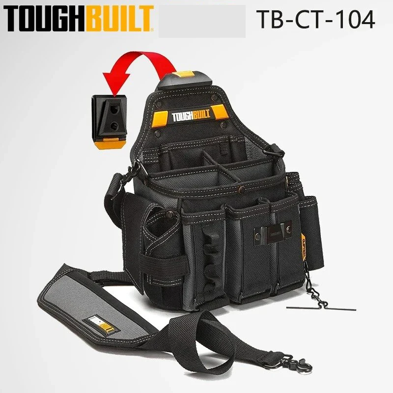 Фото TOUGHBUILT TB-CT-104 Сумка для инструментов увеличенного размера для электриков с плечевыми ремнями и пряжкой для крепления. №1