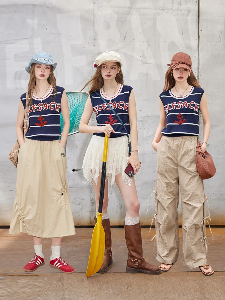 Женский трикотажный топ без рукавов Волшебный Темно-синий из имитации льна в