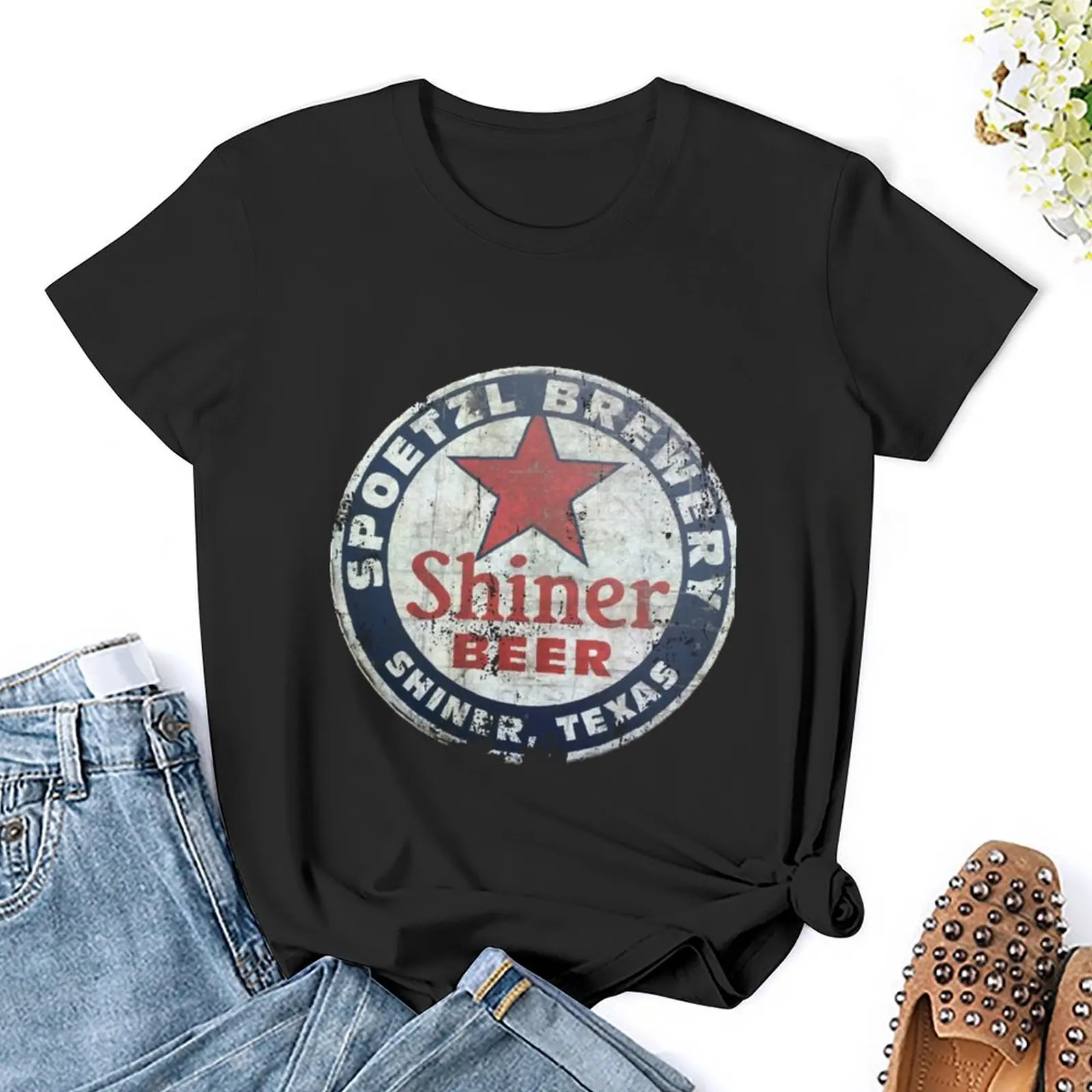 Футболка Shiner с рисунком пива винтажная аниме одежда больших размеров