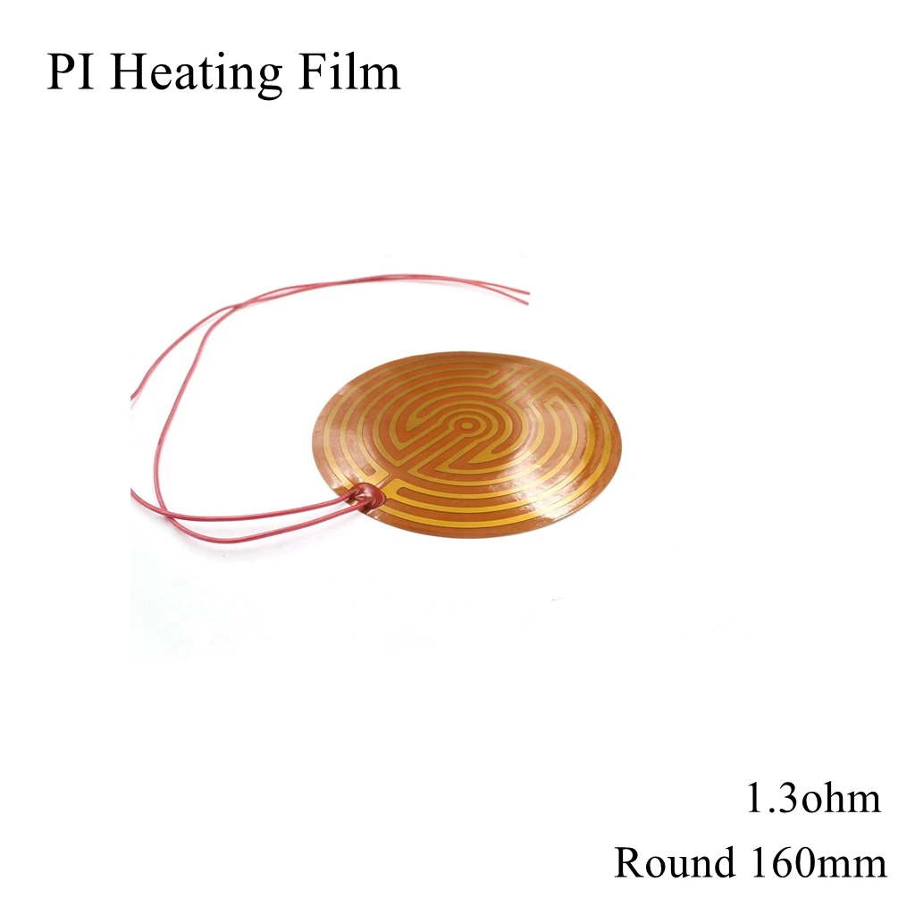 

Round 160mm 5V 12V 24V 110V 220V PI Heating Film Polyimide Adhesive Electric Heater Plate Panel Pad Mat Fuel Oil Engine Tank