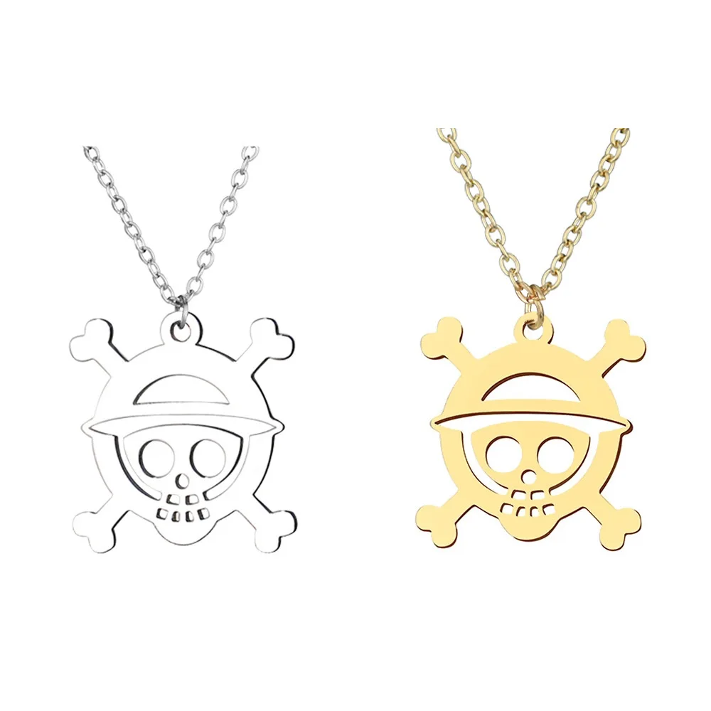 

New Anime One Piece Monkey D Luffy Flag Logo Pendants Fashion Personality Trends Men's and Women's Cosplay Necklaces Party Gifts