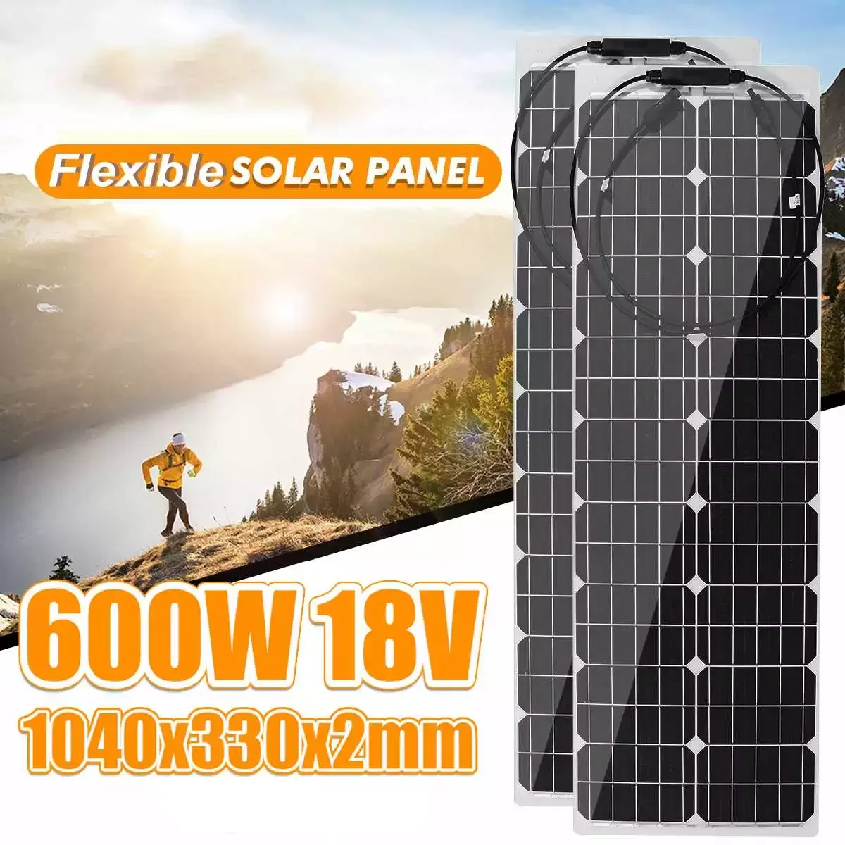 

600W 18V Flexible Monocrystallin Solar Panel Solar Battery Charger Waterproof Solar Cells for Home Car Yacht RV Battery Charger