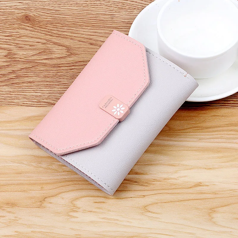 

Wallet Ladies Short Wallet Korean Version Contrast Color Simple Personality Hand-held Mini Coin Purse Small Wallet handbags