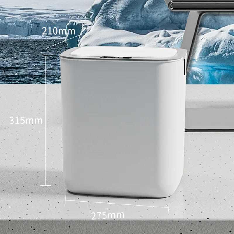 

16L Smart Waste Bins Automatic Packing Sensor Garbage Bin Kitchen Bathroom Waterproof Induction Trash Can Bathroom Gadgets