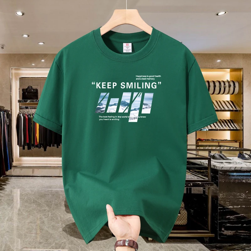 Футболка из 100% хлопка для мужчин и женщин KEEP SMILING футболка с принтом топы