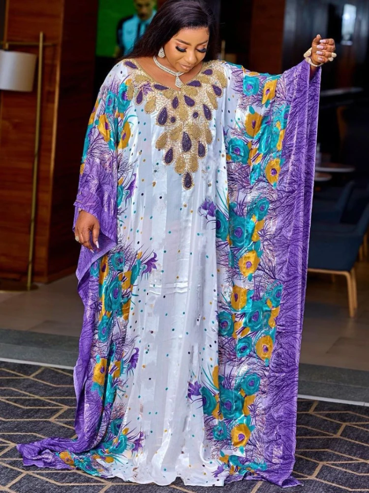 

Plus Size African Party Dresses Women Chiffon Boubou Dashiki Ankara Sequin Outfits Gown Dubai Kaftan Abaya Robe Marocaine Femme