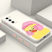 cute little duck phone case for huawei p40 p50 p30 p20 pro lite nova 5t y7a mate 40 30 20 pro lite liquid silicone cover