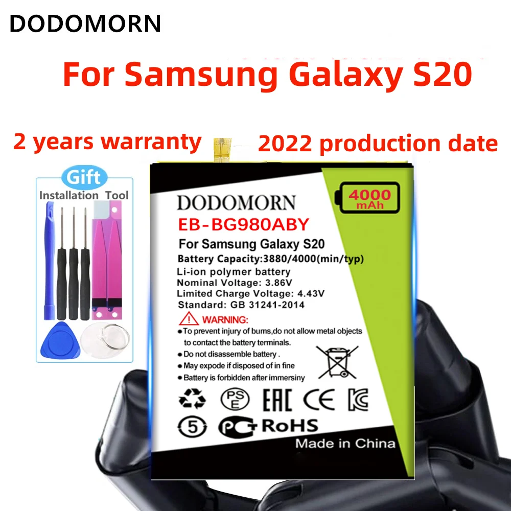 

DODOMORN EB-BG980ABY Lite аккумулятор для Samsung Galaxy S20 S 20 мобильный телефон, запасная деталь высокого качества + номер для отслеживания