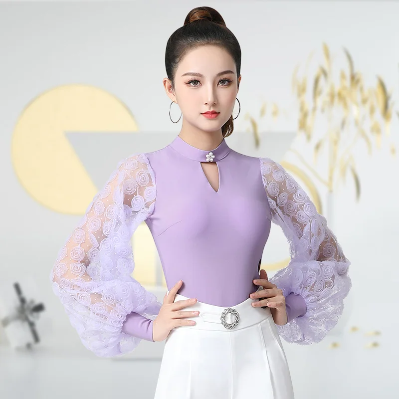 

Топ для латиноамериканских танцев, с рукавами-фонариками