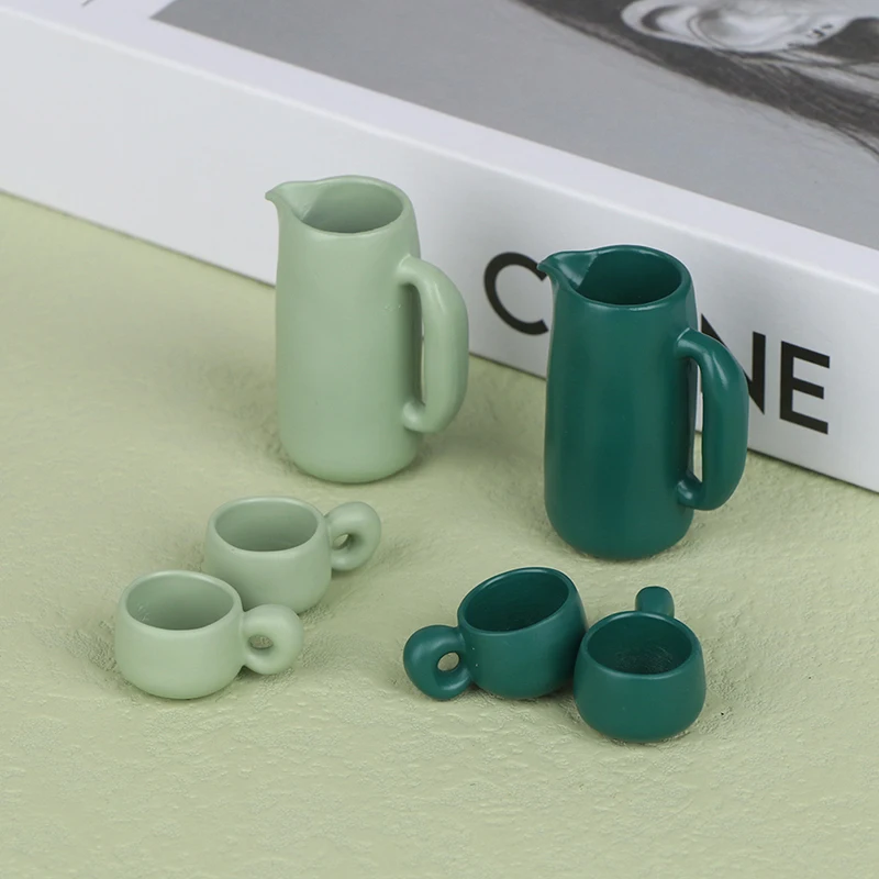 

1 Set Miniature Dollhouse Kitchen Mini Water Jug and Cup Set for Doll Accessories