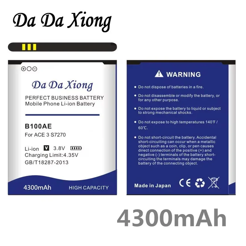Аккумулятор DaDaXiong 4300 мАч B100AE для Samsung Galaxy Ace 3 S7270 S7272 S7898 S7562C S7568i I699i S7262