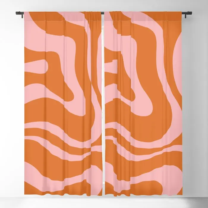 

Затемняющие шторы с абстрактным рисунком, оконные занавески оранжевого и розового цветов в стиле ретро, с 3D принтом для спальни, гостиной, у...