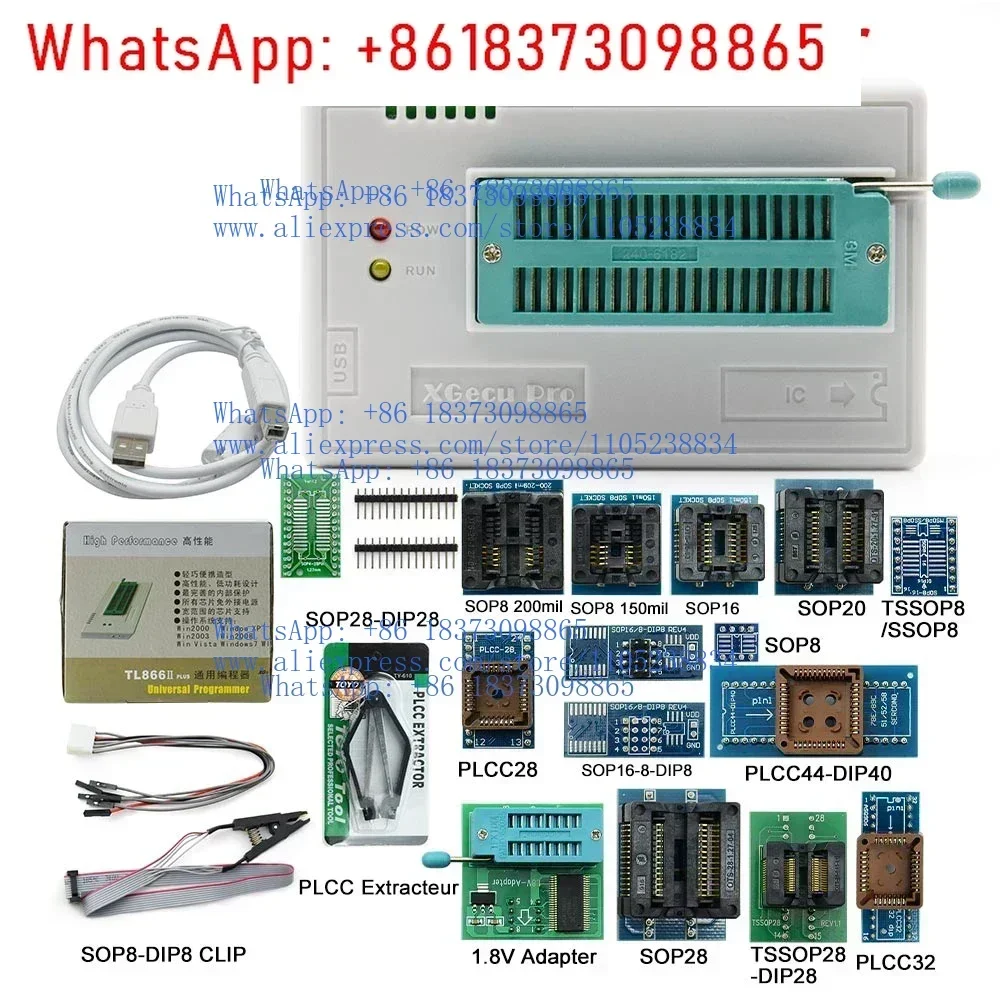Универсальный программатор TL866II Plus Minipro + 17 адаптеров + тестовый зажим TL866 для программирования PIC и BIOS, высокоскоростной программатор (art.: 3920db43b1f71) - 3920db43b1f71