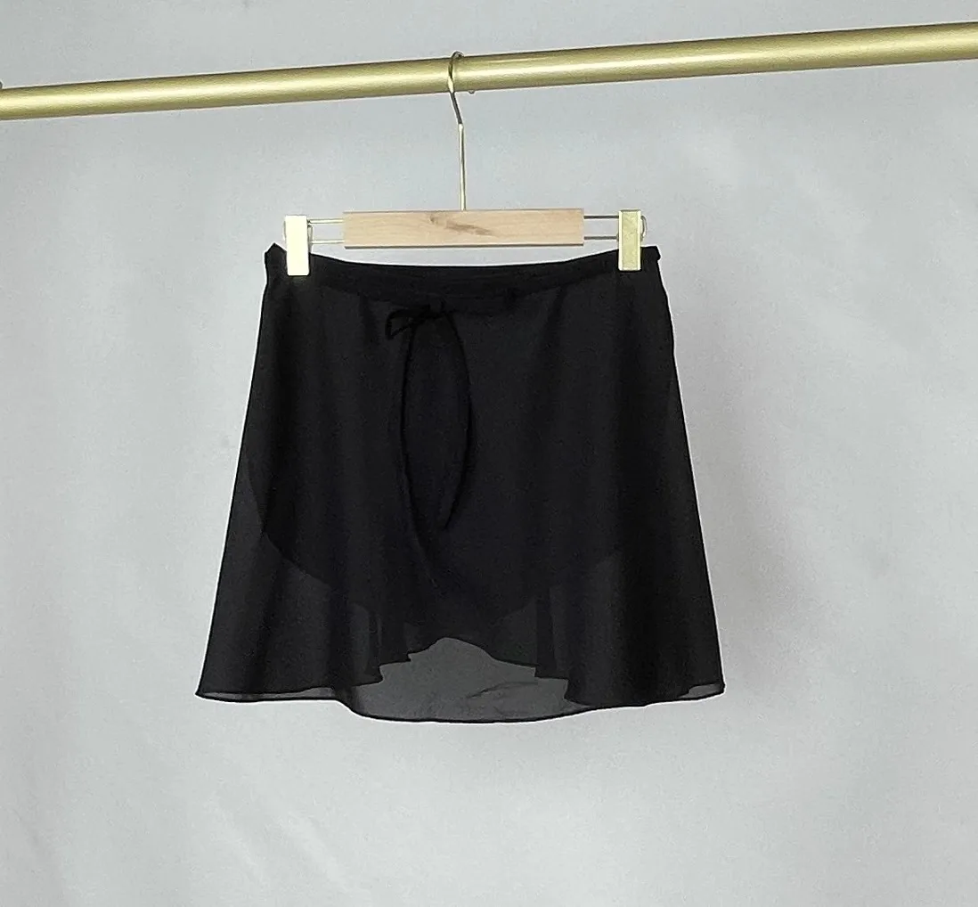 Женская балетная юбка-пачка из чистого черного шифона