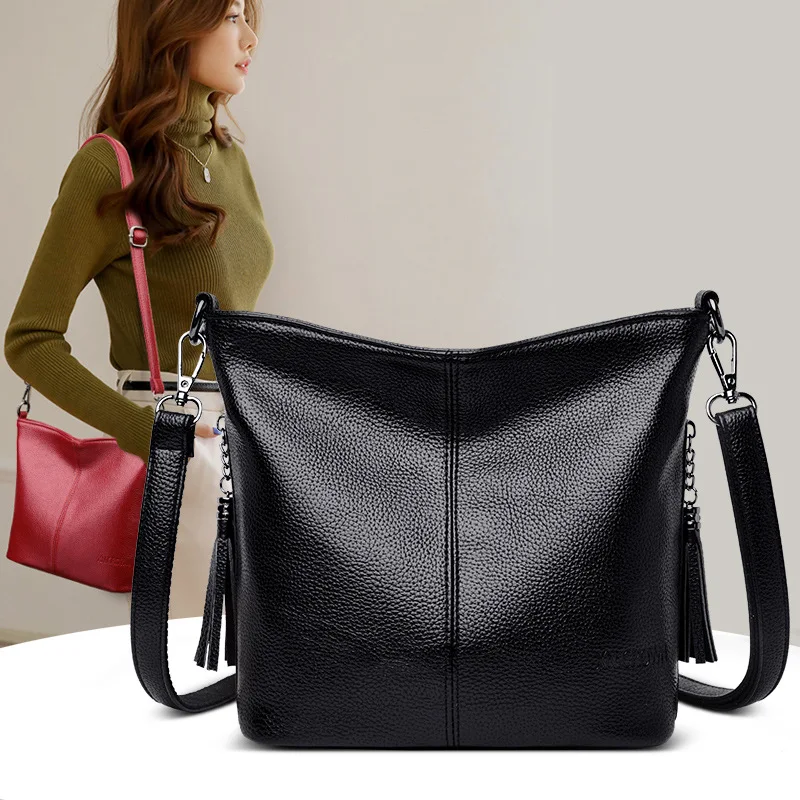 

Luxury Quality Leather Shoulder Bag Soft Leather Larger Capacity Crossbody Shouder Bags for Women Purses Handbags Sac tote bags