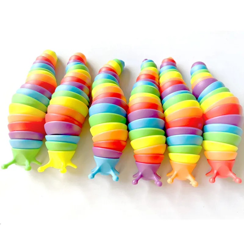 

New Snail fidget toys funny squishy Slug for kid Sensory Toy Chiledren Gift Flexible Fingertip Toy Decompression Slinky Slug