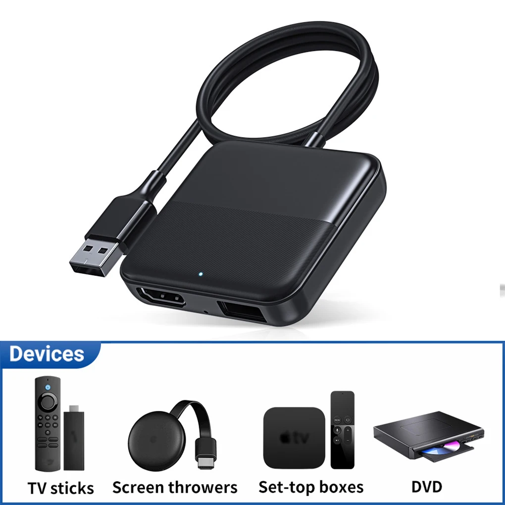 ABS автомобильный ТВ Mate ТВ-конвертер HDMI-совместимый мультимедийный адаптер для