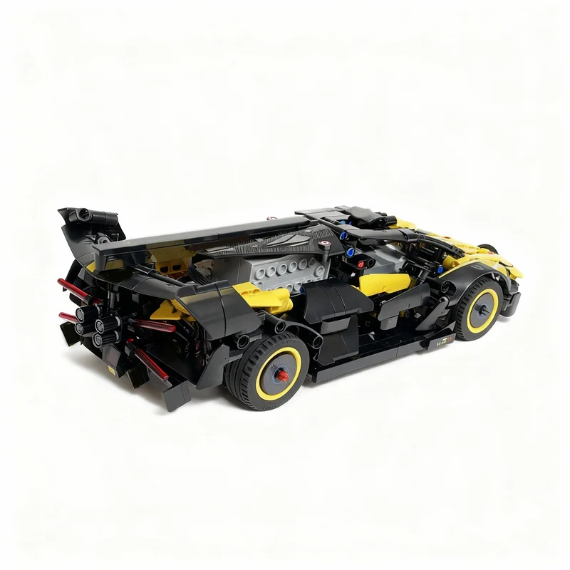 Фото 1083 детали MOC Bugatti Bolide RC MOD с моторами, техническая модель из строительных блоков, подарок на день рождения, креативный конструктор для сборки и демонстрации. №2