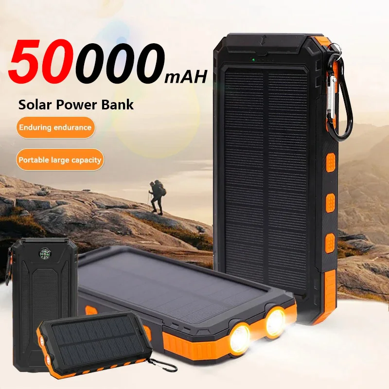 Внешний аккумулятор на солнечной батарее с компасом 50000 мАч