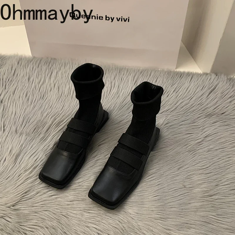 Женские ботинки челси модные удобные дамские без шнуровки на плоской подошве