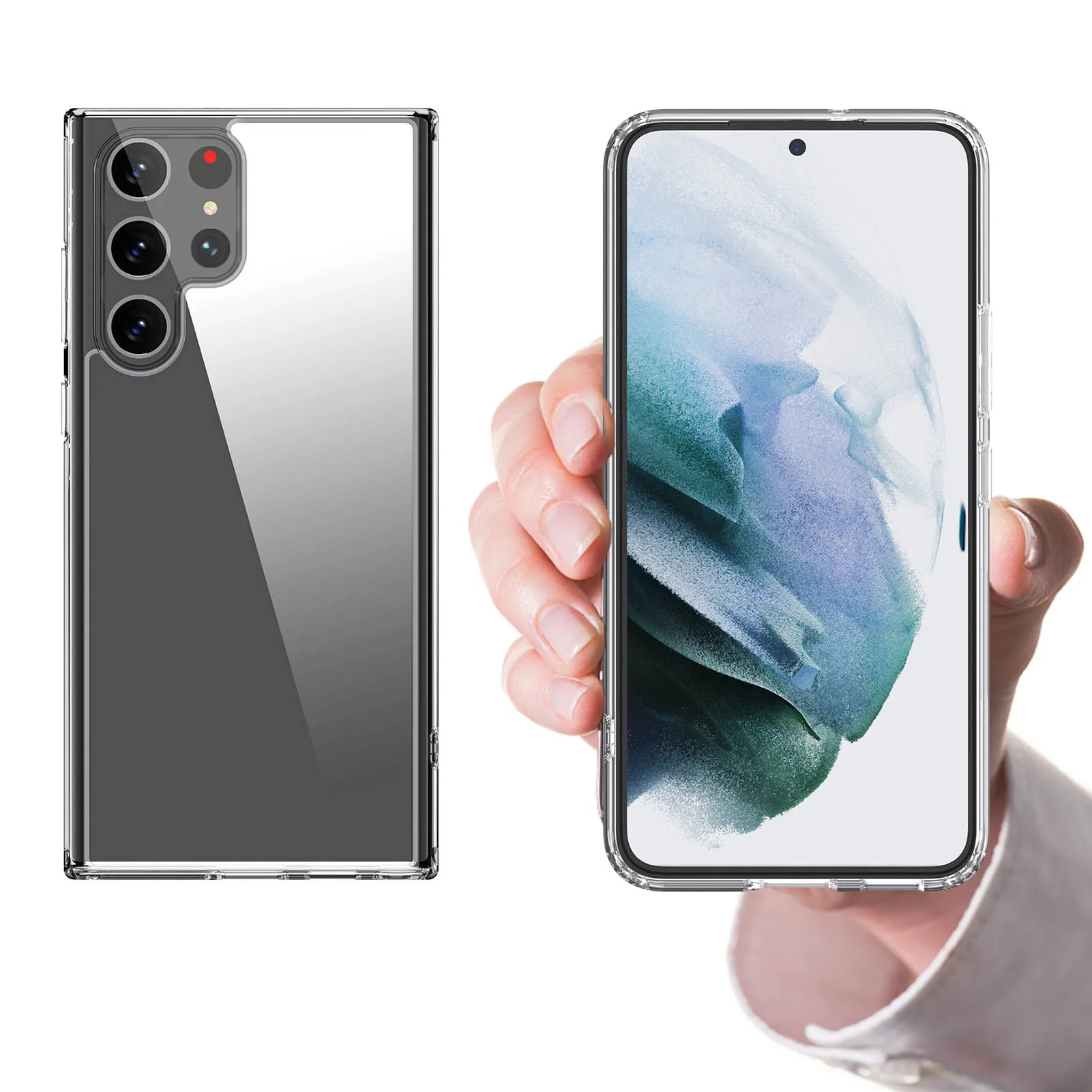 

Shockproof Acrylic Clear Case For Samsung Galaxy S22 Series Phone Soft TPU Anti-fall Protective Cover For Galaxy S22 Plus Ultra