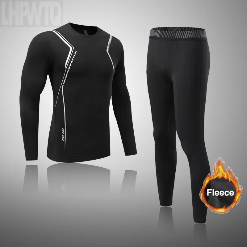 

Winter Fleece Lined Men Thermal Underwear Sets Keep Warm For Russian And European Underwear + Leggings Set