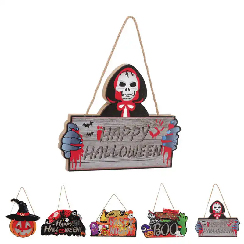 

Новинка, деревянная дверная вешалка с подсветкой в виде тыквы, Хэллоуин, украшение для вечеринки, для дома, двора, сада