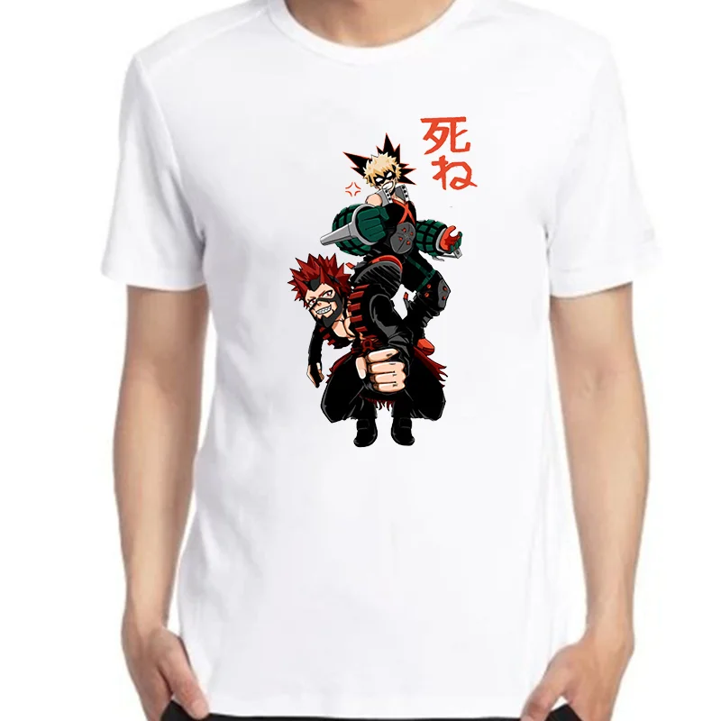 

Kirishima Bakugou моя геройская Академия футболка для мужчин Аниме Комикс Японские футболки с коротким рукавом летняя Харадзюку мужская одежда