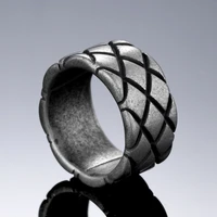 megin d stainless steel titanium simple ins popular style grain vintage retro hip hop rings for men women couple gift jewelry