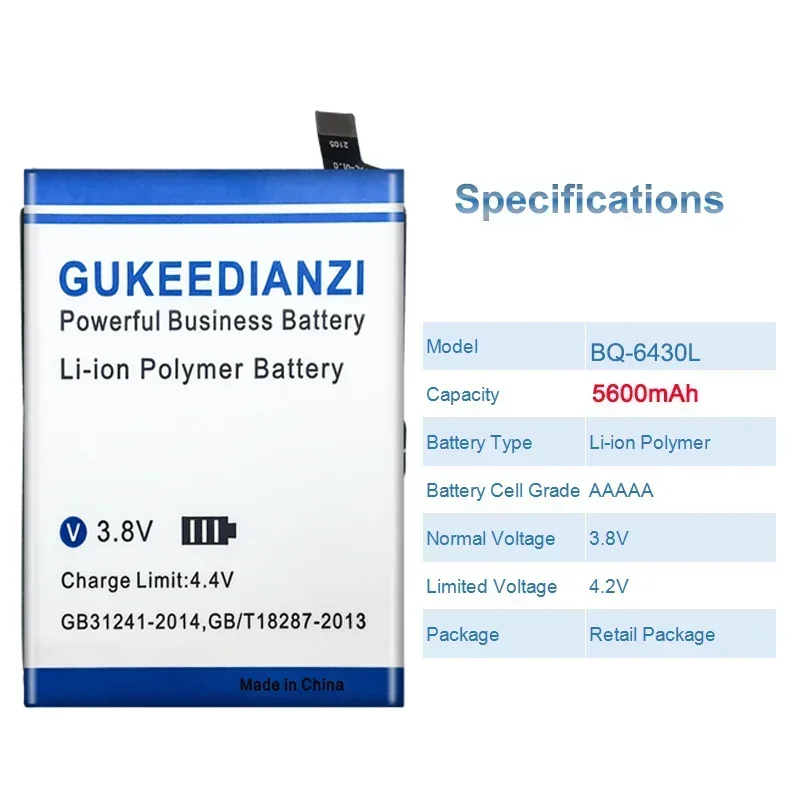 GUKEEDIANZI Сменный аккумулятор 5600 мАч для BQ BQ-6430L/для Oukitel C21 аккумуляторы мобильных