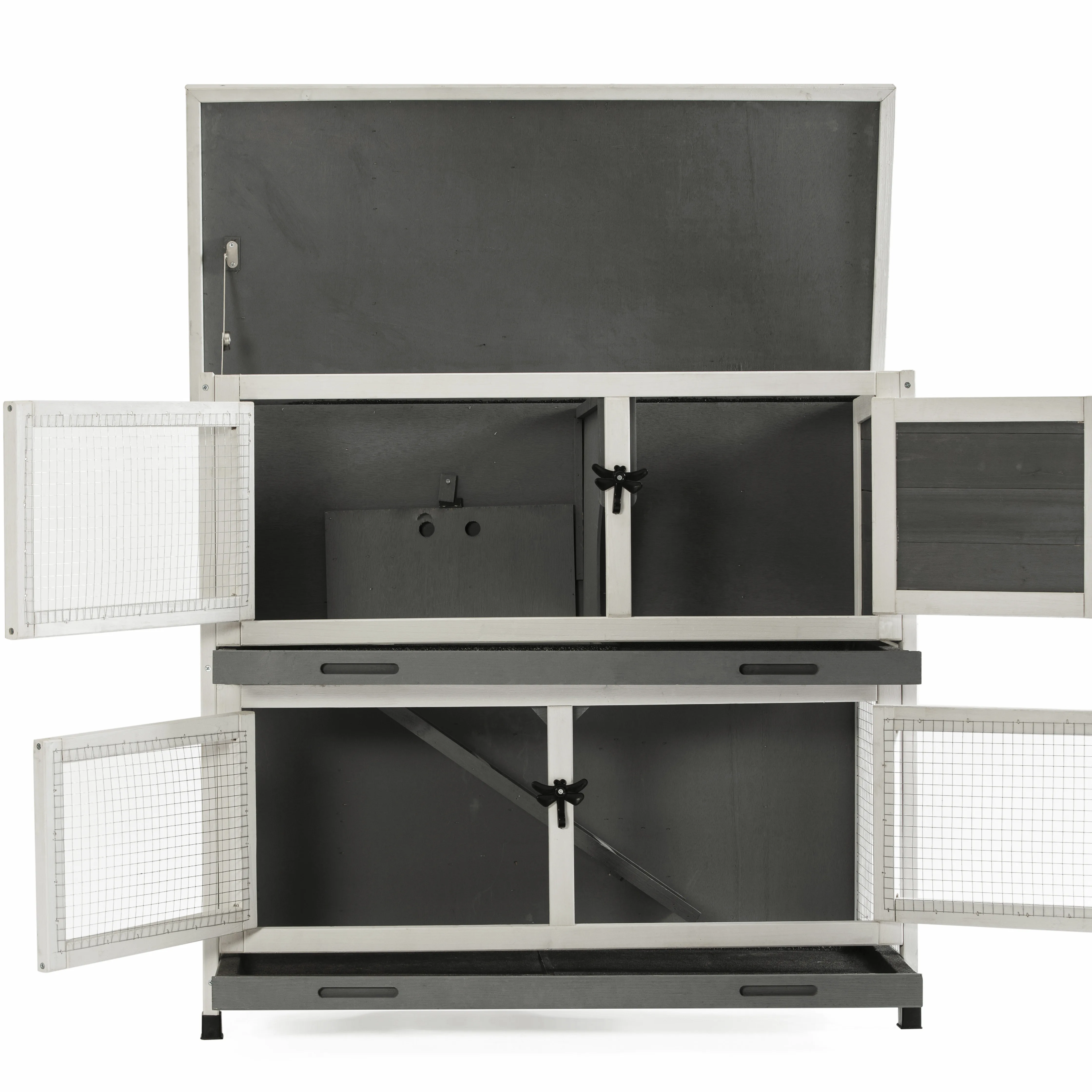 Двухслойный деревянный семейный домик для домашних животных кролик питомцев