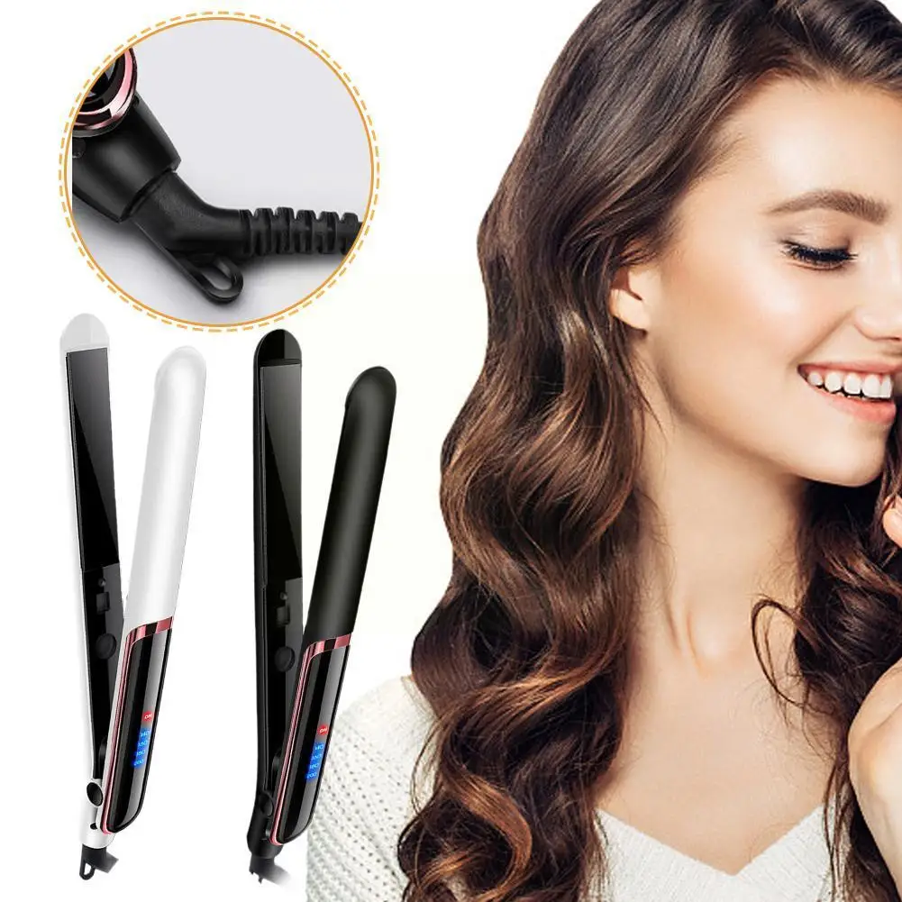 

Professional Electric Splint Straightener Curler Fast Ion Negative Lcd Straightener Iron Heat-Up Display Iron Hair Flat Hai Q5P9