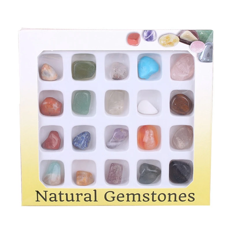 

20Pcs Natural Crystal Gemstone Polished Healing Chakra Stone Collection Popular Stones Decoration Crafts