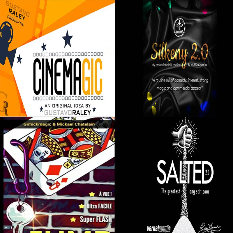 

Jump by Mickael Chatelain ,CineMagic by Gustavo Raley ,Silkeny 2.0 by Inaki Zabaletta, Salted 2.0 by Ruben Vilagrand Magic