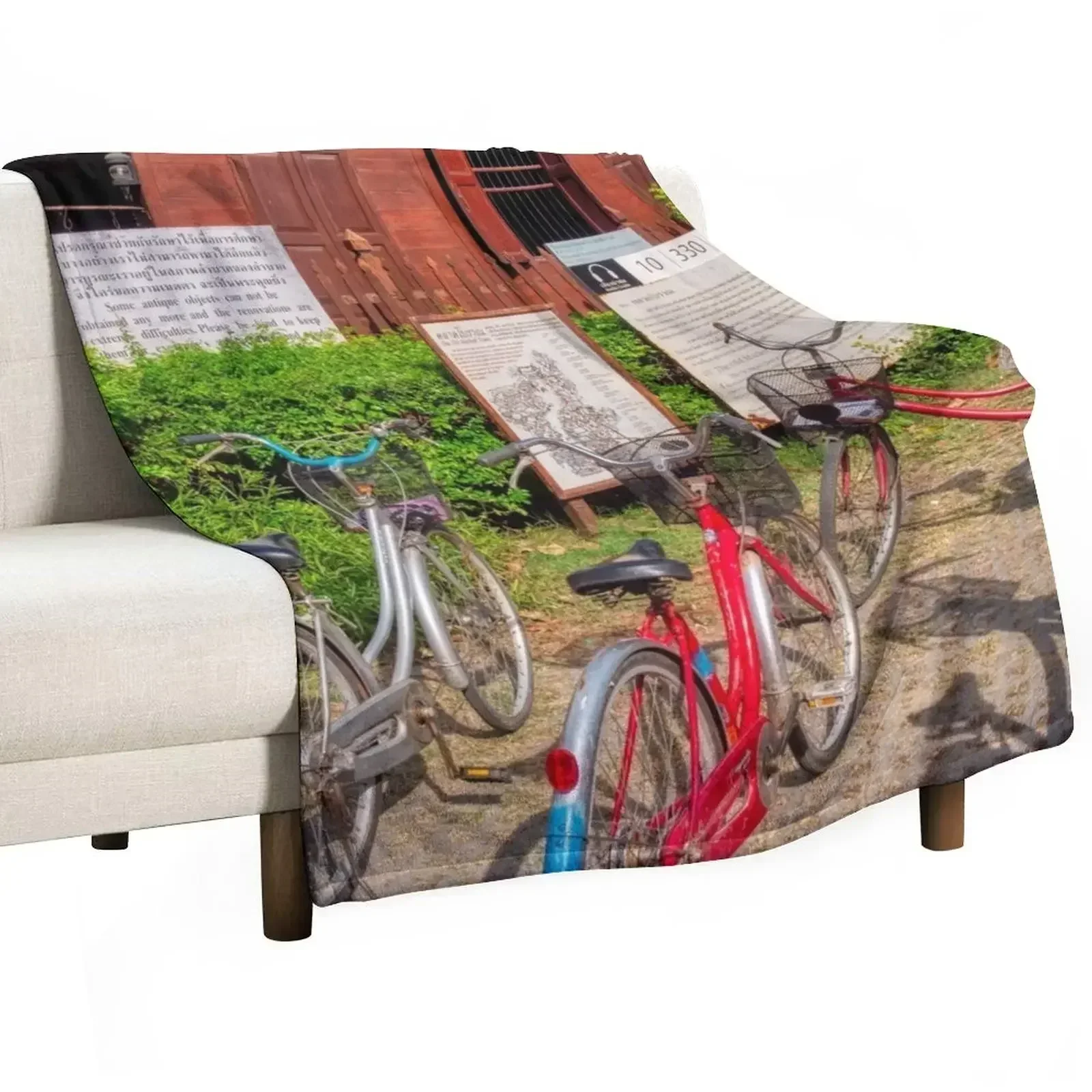 Велосипеды In The Ancient City Плед для дивана Пушистые фланелевые одеяла