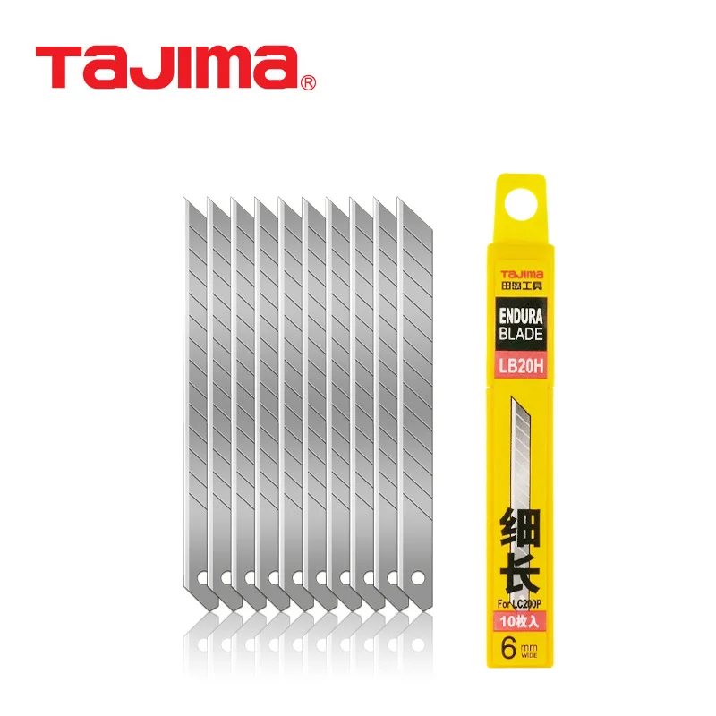 

TAJIMA LB20H 6 мм запасное лезвие 10 шт. 45 ° Набор угловых оснающих лезвий, тонкое лезвие Endura для универсального ножа LC200P, художественный резак