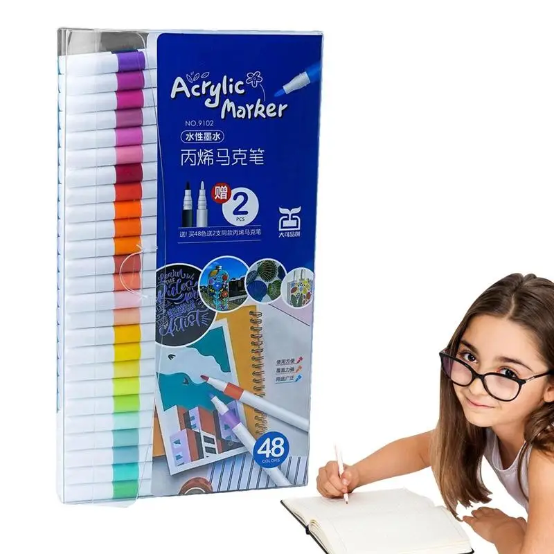 

Акриловые ручки для рисования, светильник стойкие многоцветные маркеры ed для рисования, долговечные акриловые цветные ручки для камней, хо...