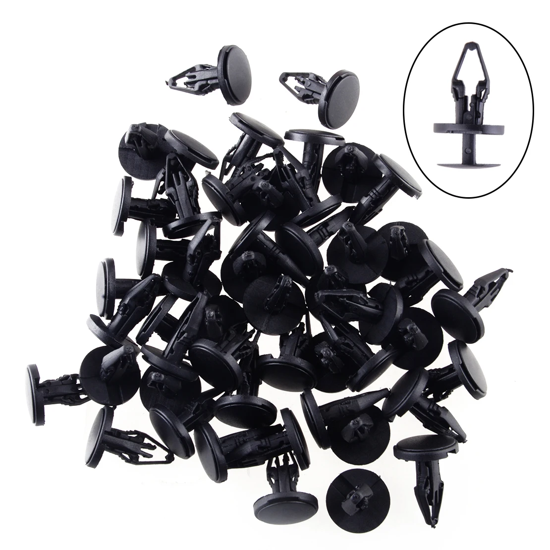 

11589289 50Pcs Bumper Push Type Fender Liner Clip Cowl Vent Retainer Push In Fastener Pin Fit For Ford Chrysler Buick Chevrolet