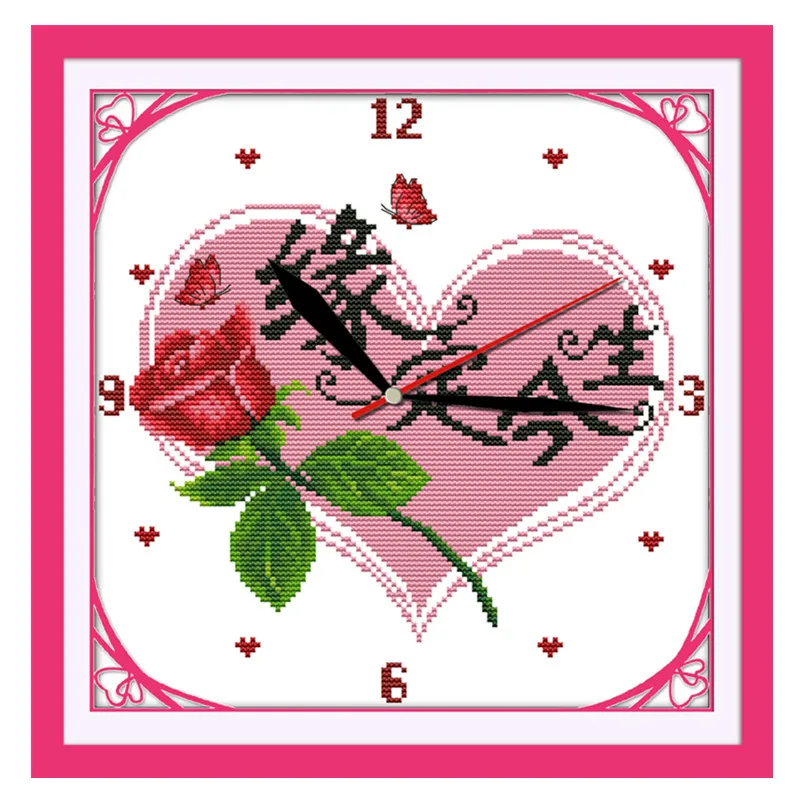 

Promise in this life(2) cross stitch kit 14ct 11ct count print canvas wall clock stitching embroidery DIY handmade needlework