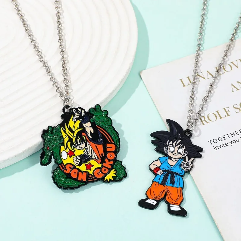 Фото Персонализированное креативное ожерелье Dragon Ball Son Goku, модная универсальная металлическая цепочка для свитера в студенческом стиле, в качестве подарка на день рождения для друзей. №3