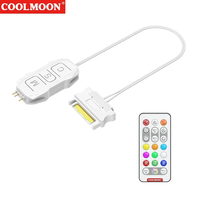 

Контроллер ARGB 2-в-1 С Пультом ДУ, DC5V 3Pin Sata Mini, Различные Режимы Освещения Для Декоративной Подсветки Корпуса ПК