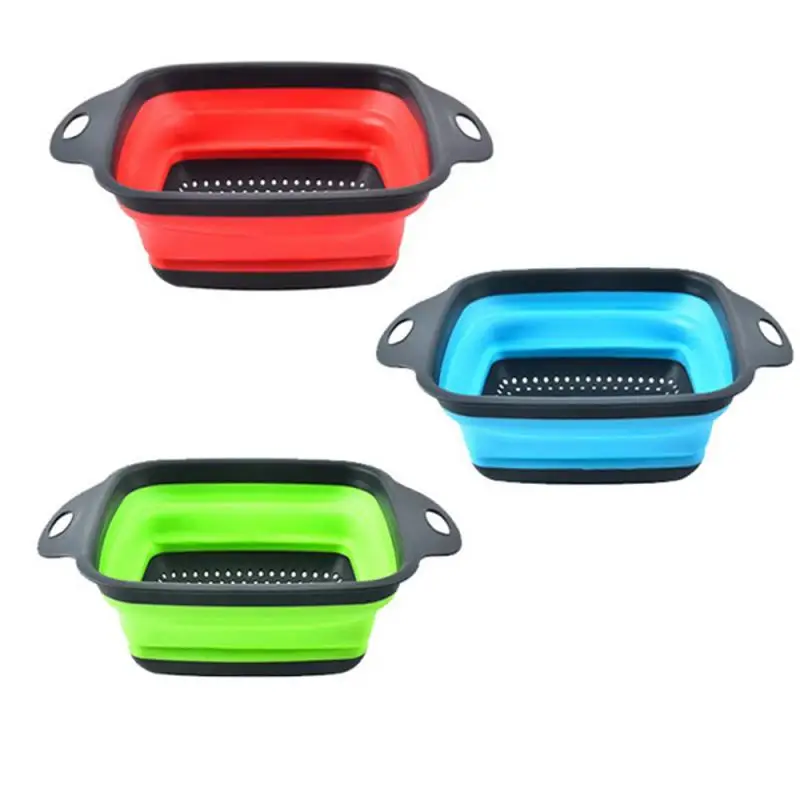

Fruit Vegetable Washing Basket Collapsible Water Filter Basket Non-slip Practical Kitchen Tools Draining Basket Heat-resistant