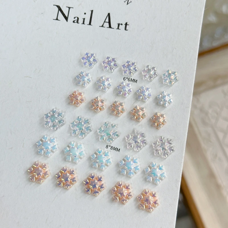 50 шт. 3D рождественские снежинки блестящие блестки для ногтей смешанный дизайн