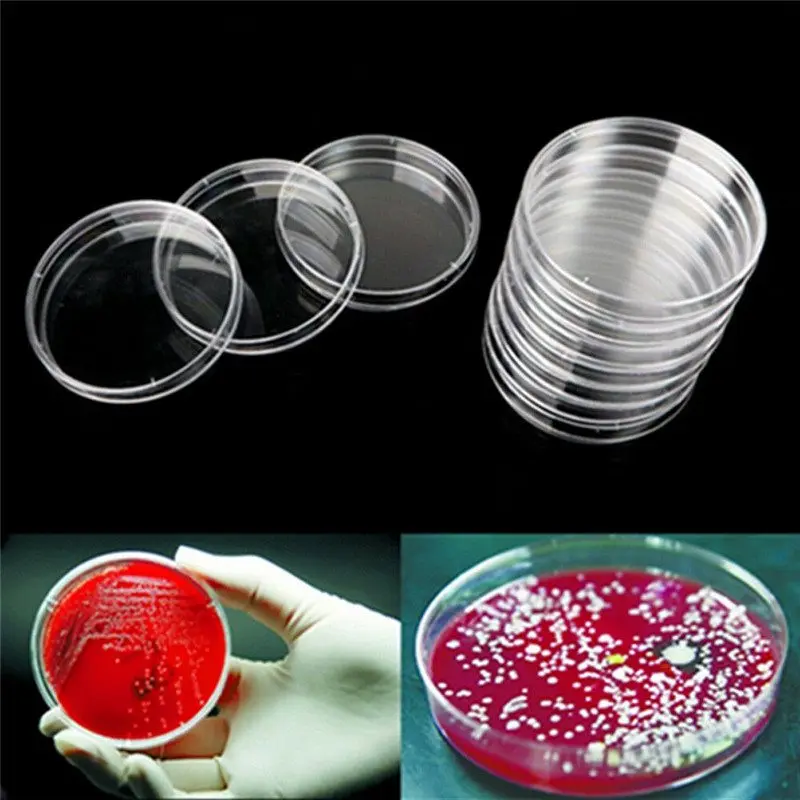 

Lots 10pcs 90mm Laboratory Jar Petri Dish Science Plate with Lid Cover
