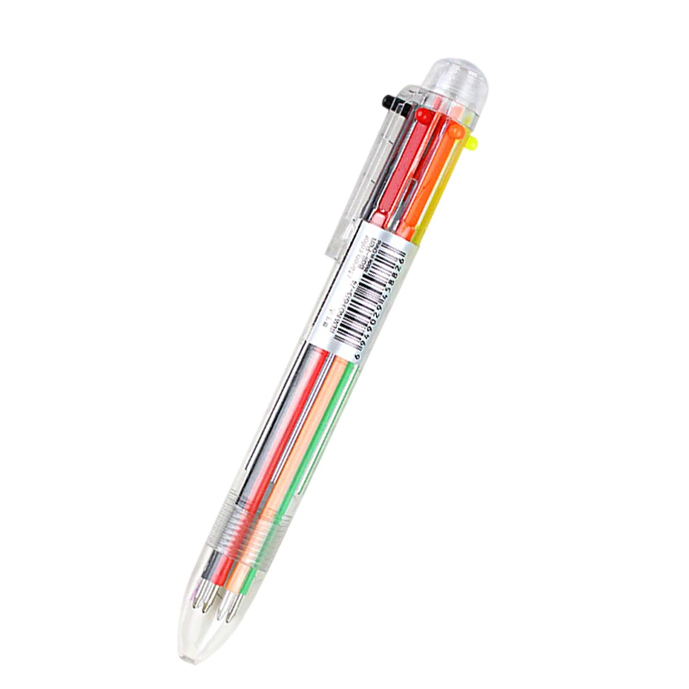 

Новинка многоцветная шариковая ручка канцелярские принадлежности пресс 6 цветов масляная ручка для офиса школьников